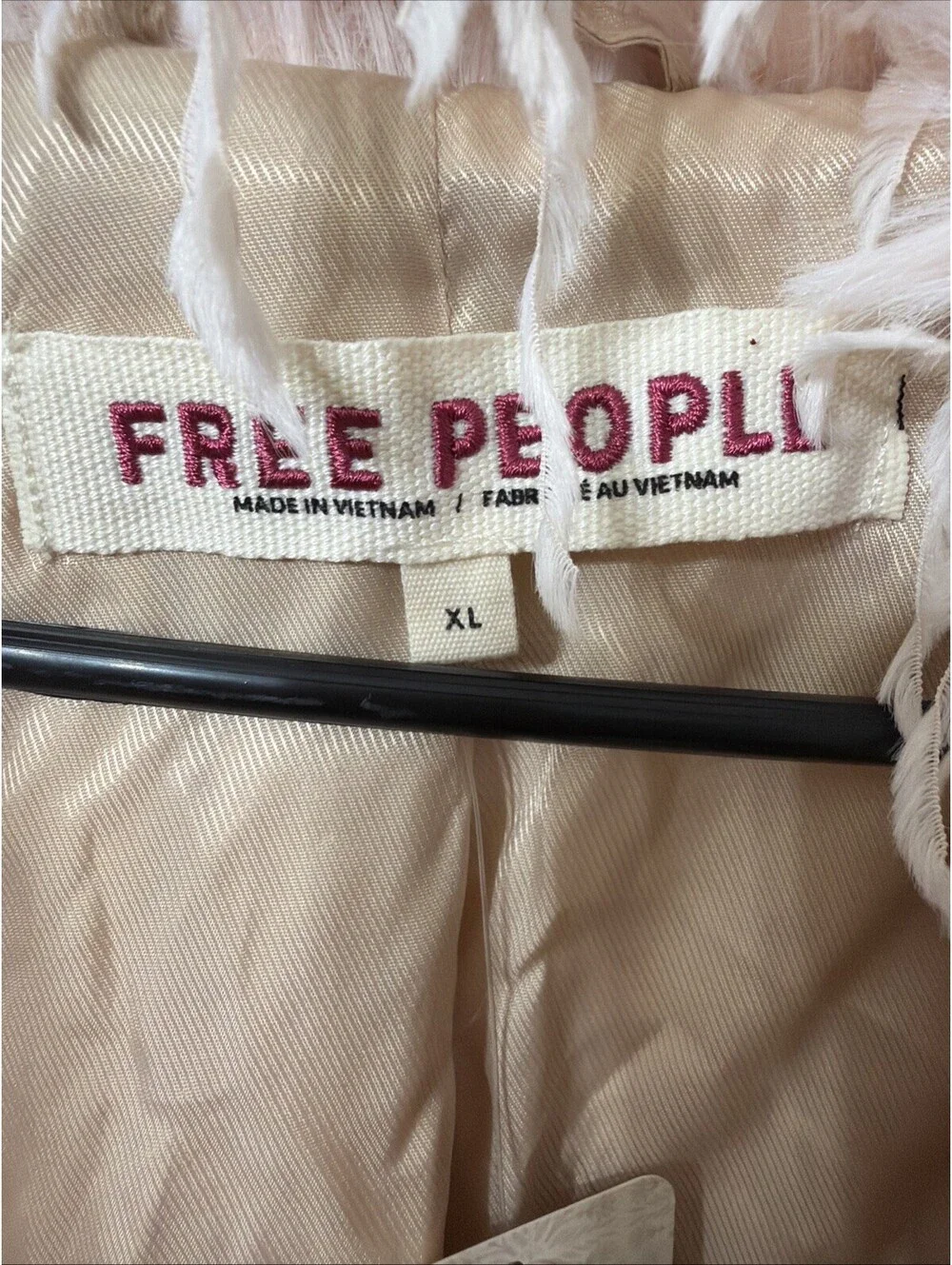 NWT Free People Fluttering Heart Faux Fur Jacket Pink Women Sz XL Friends Phoebe